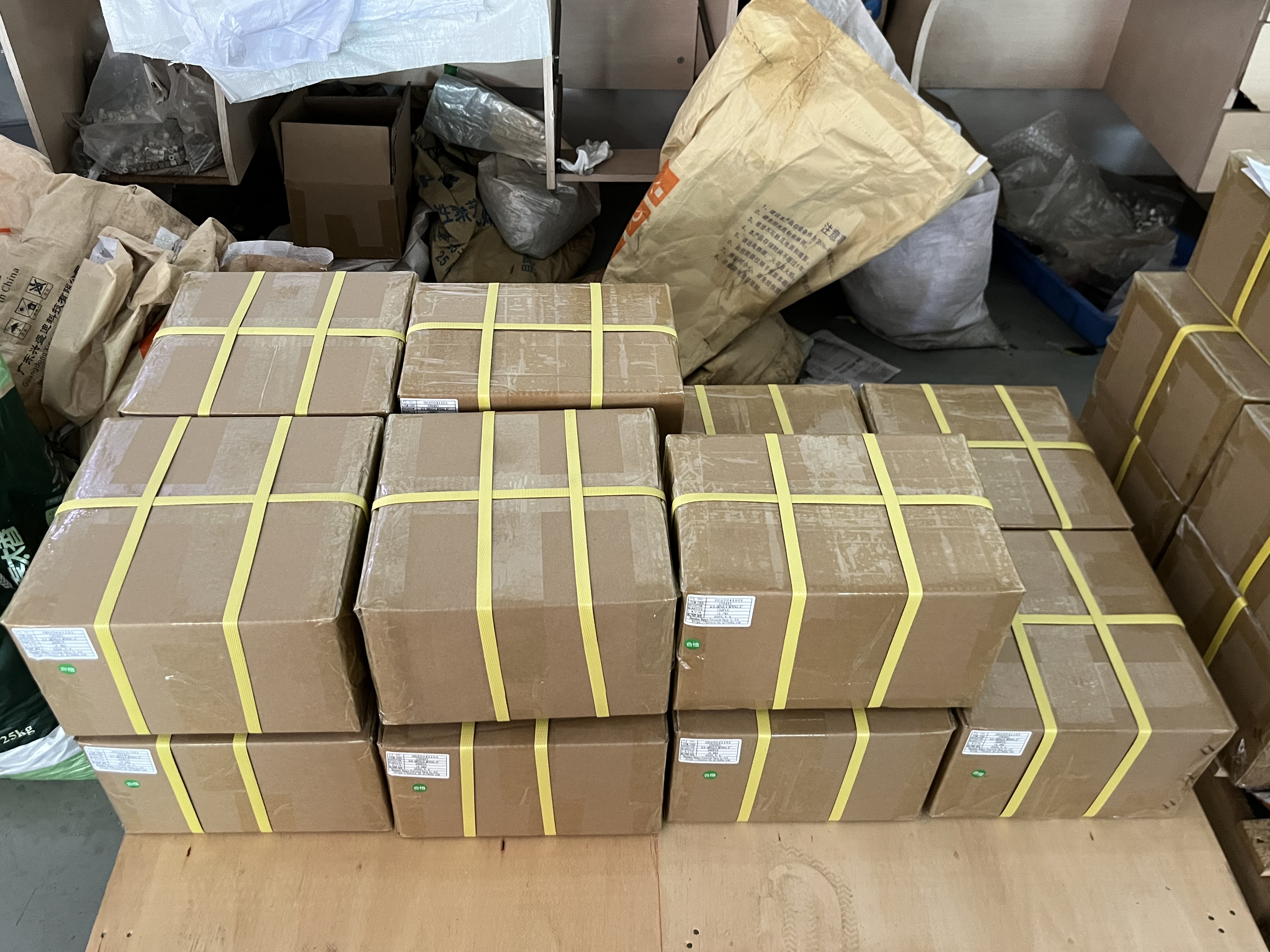 Precision water hose fittings packed for shipment