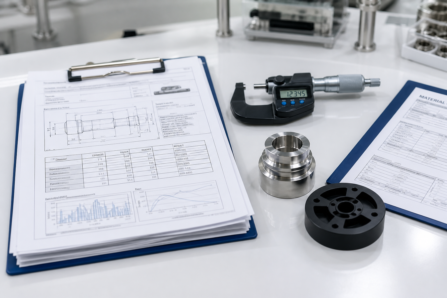 Quality inspection reports, micrometer and precision parts