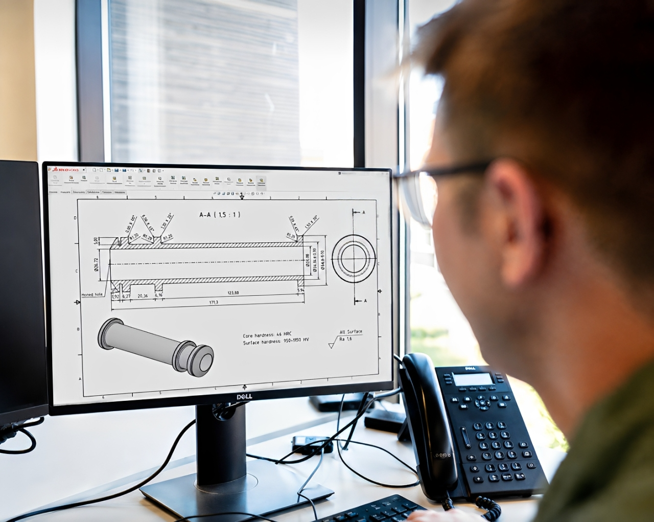 Engineering review of precision component drawings